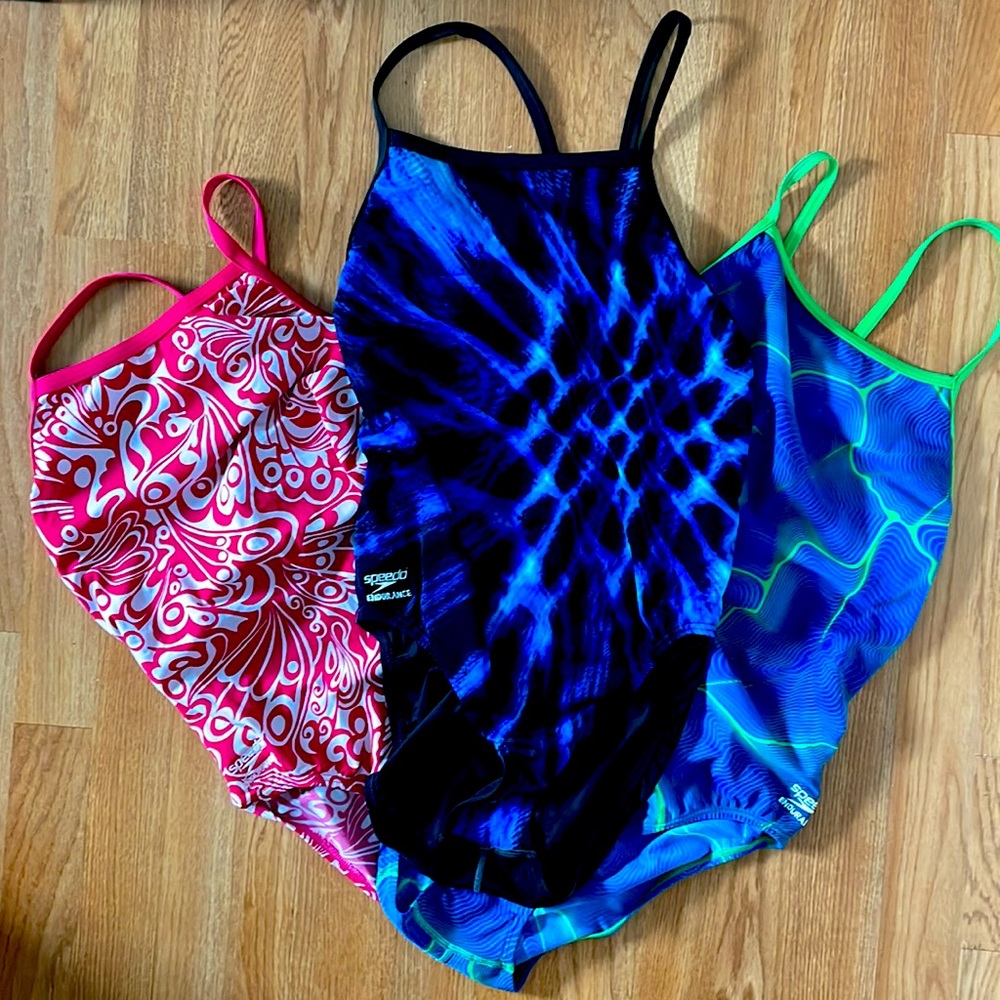 Lot 3x Gently Used Speedo Endurance+ Suits Sz 36/38